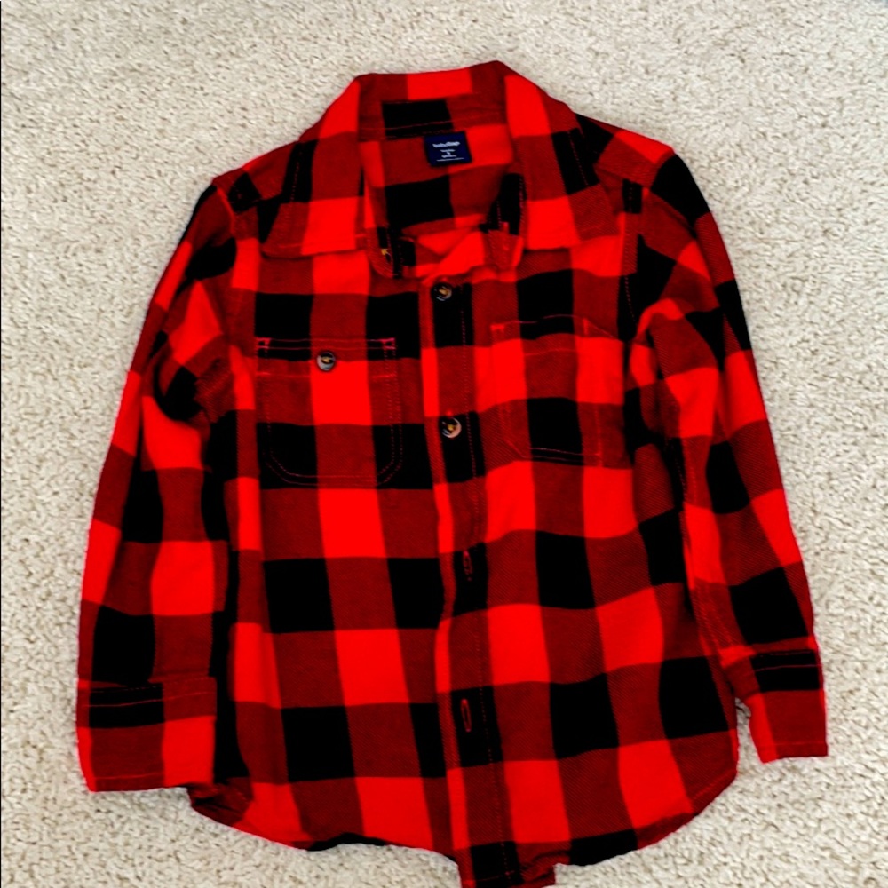 Baby GAP Black & red button down shirt